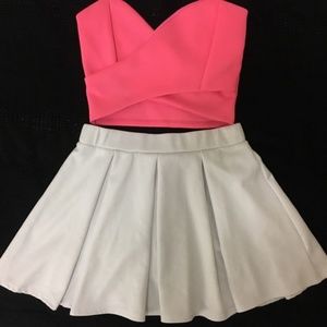 White Pleated Skater/Circle Skirt